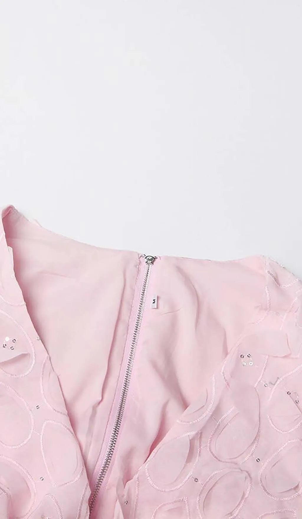 FRILL CUTOUT TRIM MINI DRESS IN PINK Gloria Lanvin