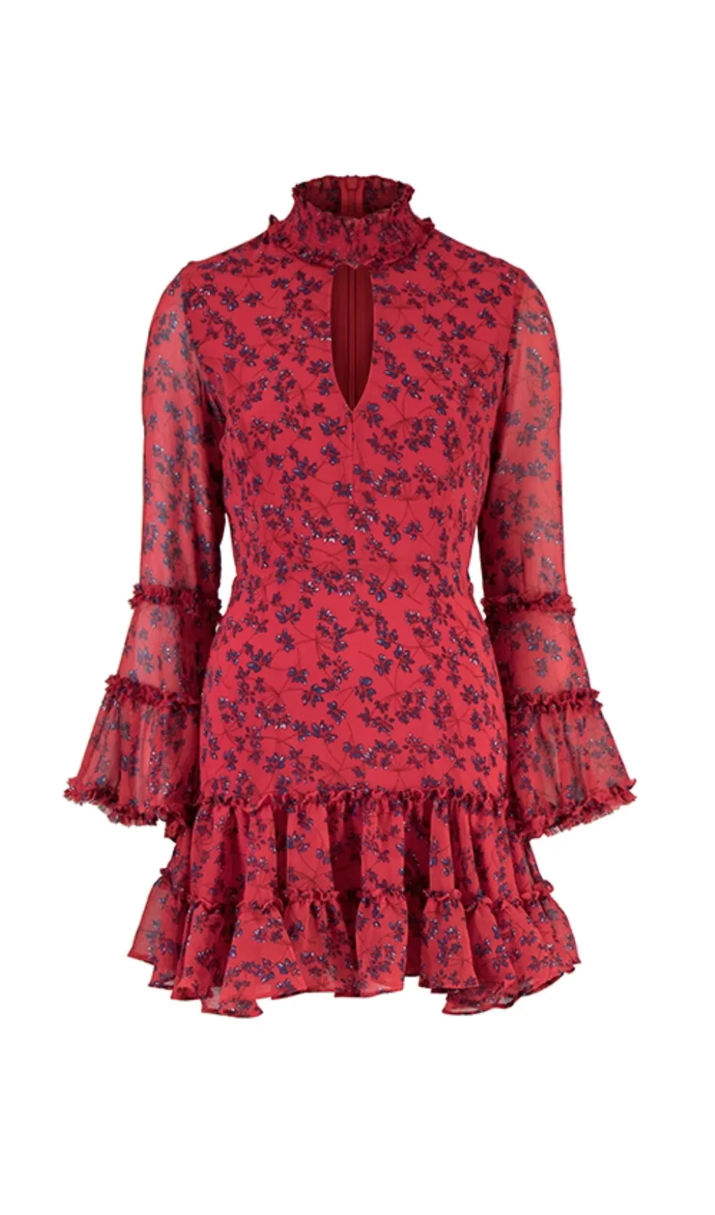 FRILL DRESS IN RED DIT FL Gloria Lanvin
