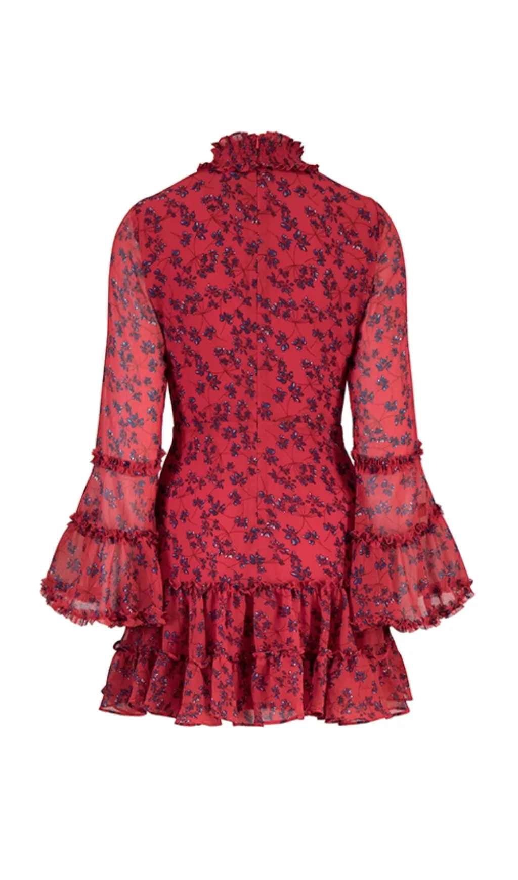 FRILL DRESS IN RED DIT FL Gloria Lanvin