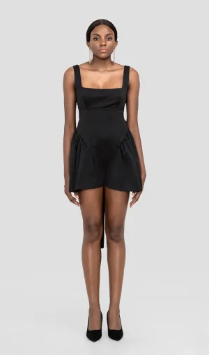 GALI BLACK BACKLESS BOW MINI DRESS Gloria Lanvin