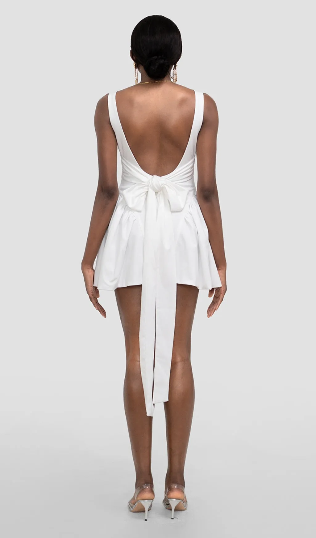 GALI IVORY BACKLESS BOW MINI DRESS Gloria Lanvin