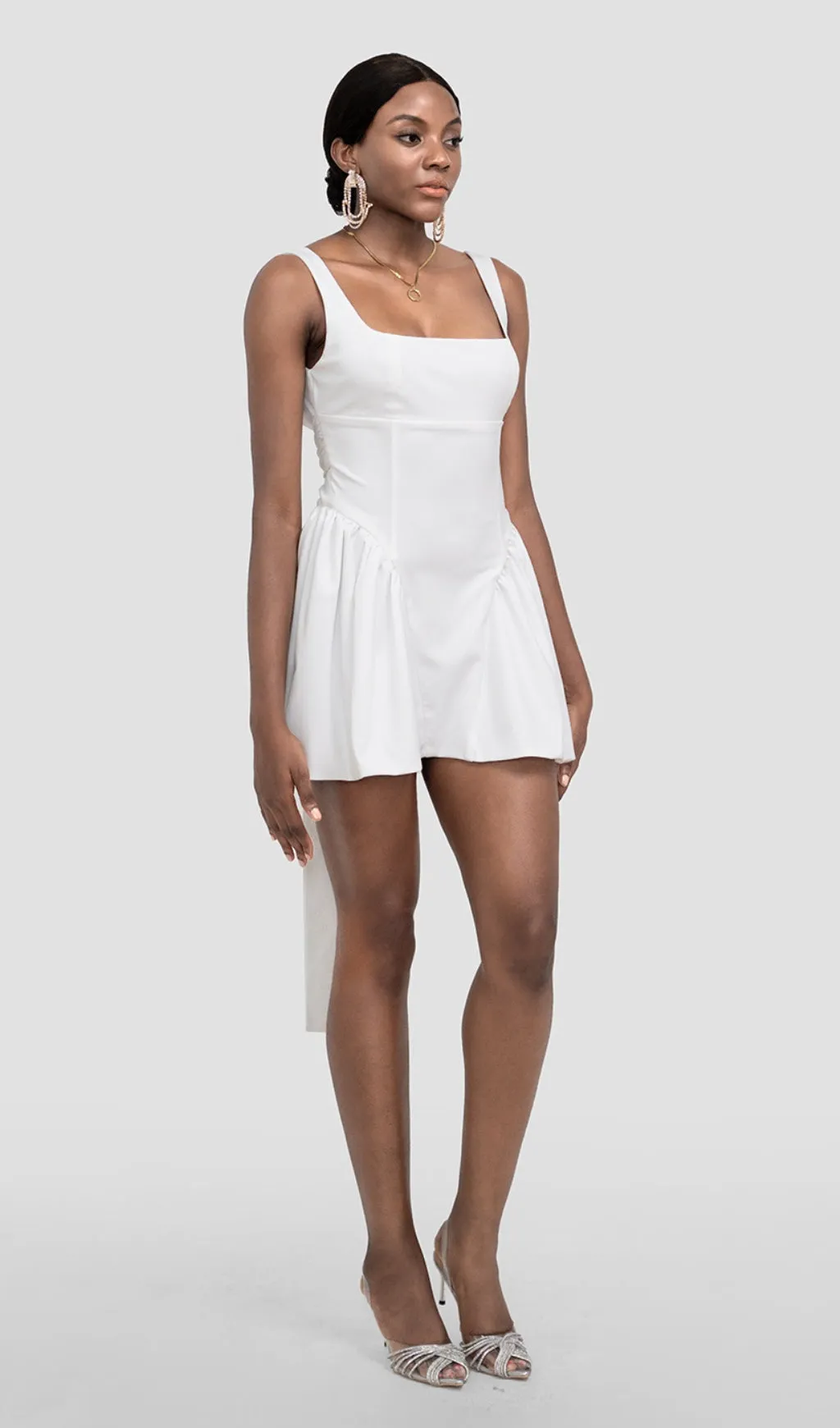 GALI IVORY BACKLESS BOW MINI DRESS Gloria Lanvin