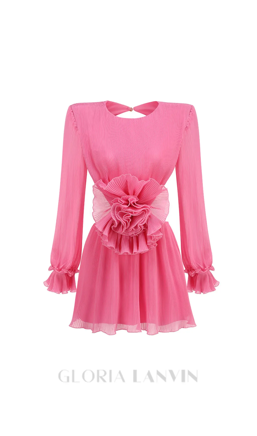 GEMMA CUT OUT FLOWER MINI DRESS IN PINK Gloria Lanvin