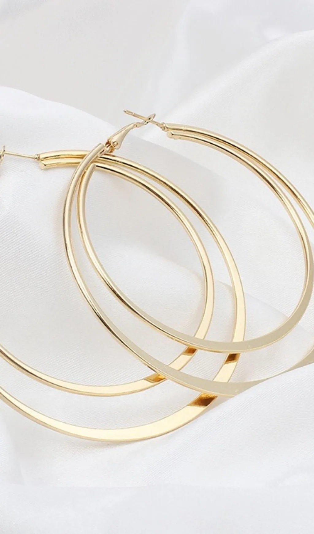 Geometric large circle double earrings Gloria Lanvin