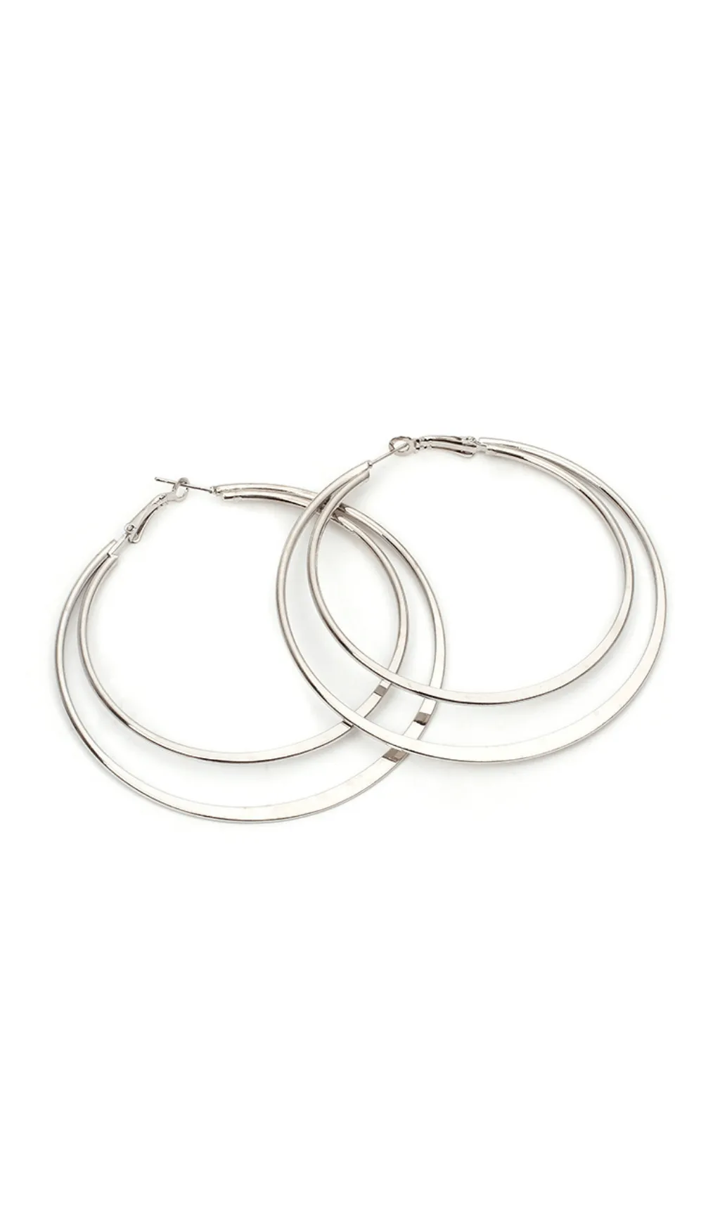 Geometric large circle double earrings Gloria Lanvin