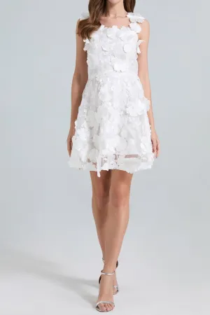 georgia 3d Floral Lace mini Dress in white Gloria Lanvin