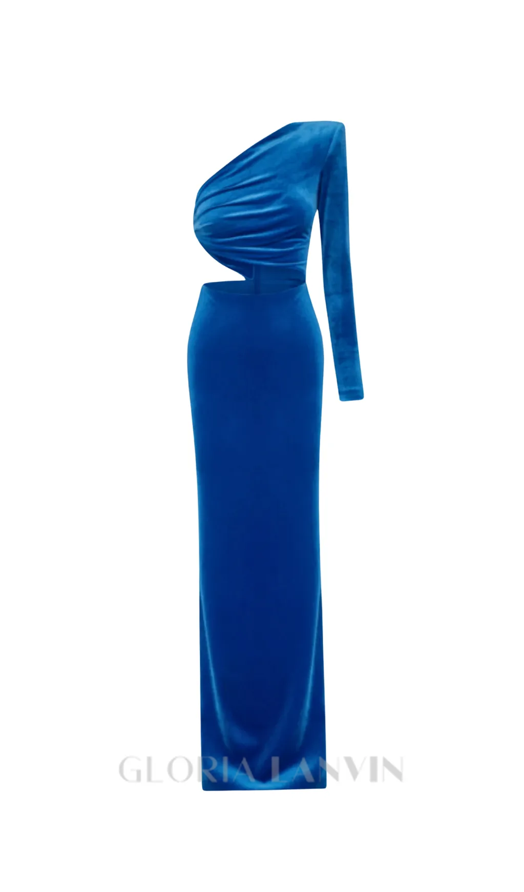 Gianni One Shoulder Velvet Cutout Maxi Dress Gloria Lanvin