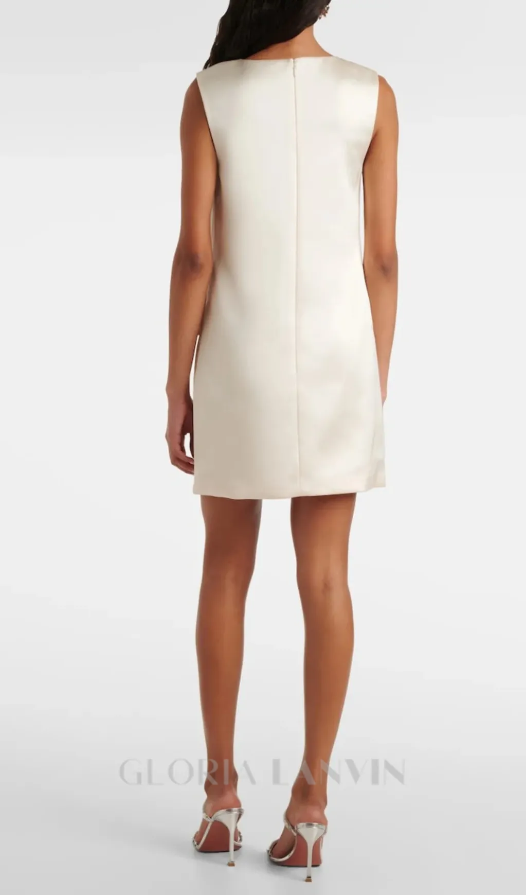 Giorlia Floral Appliqu Satin Mini Dress Gloria Lanvin