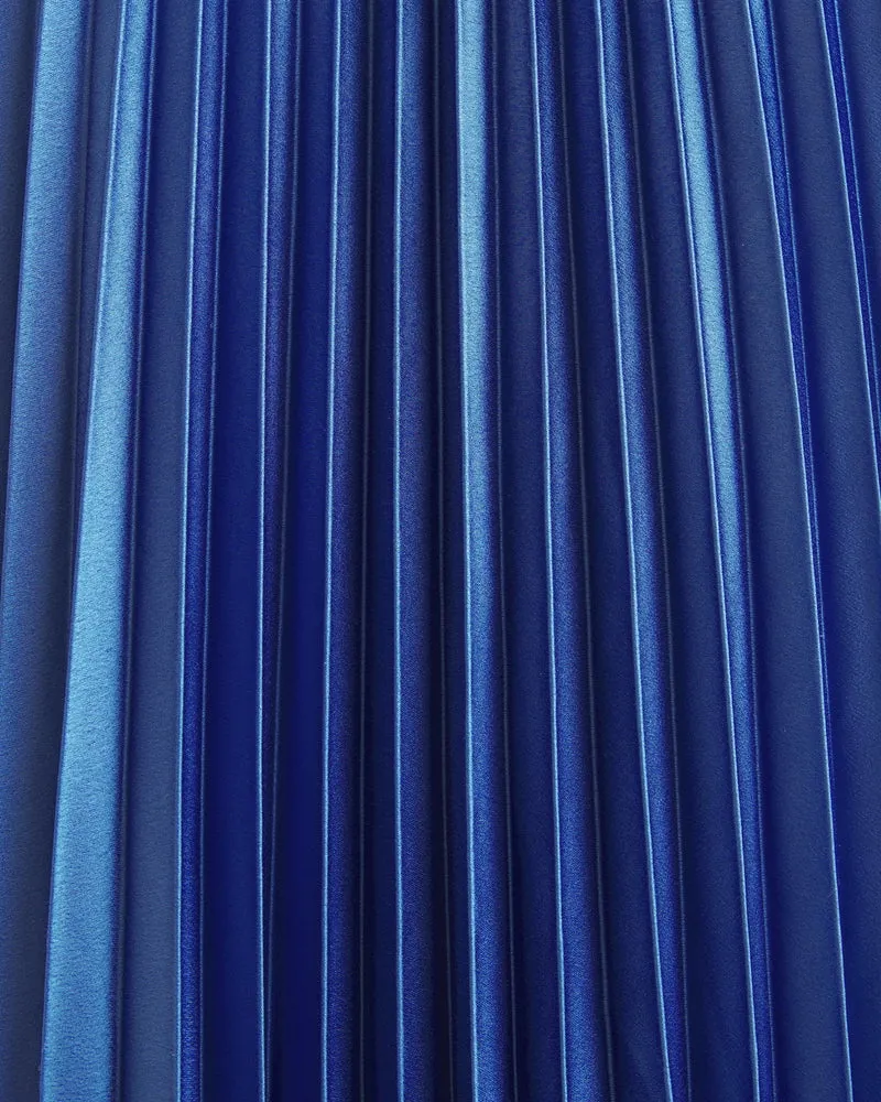 Giselle pleated Drop-Waist Maxi Dress in blue Gloria Lanvin