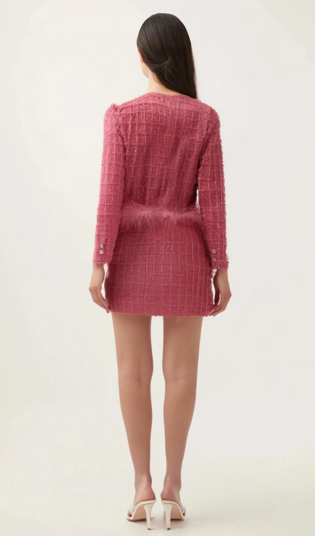 Gisle tweed fringed jacket & skirt matching set Gloria Lanvin