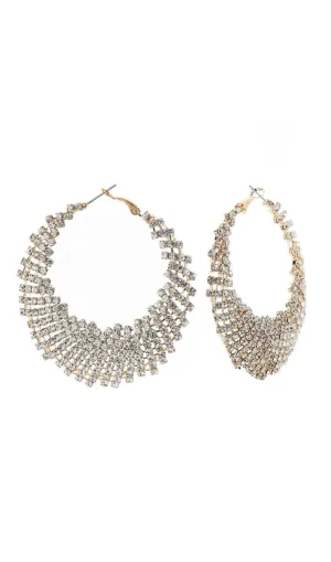 GOLD DIAMANTE HOOP EARRINGS Gloria Lanvin