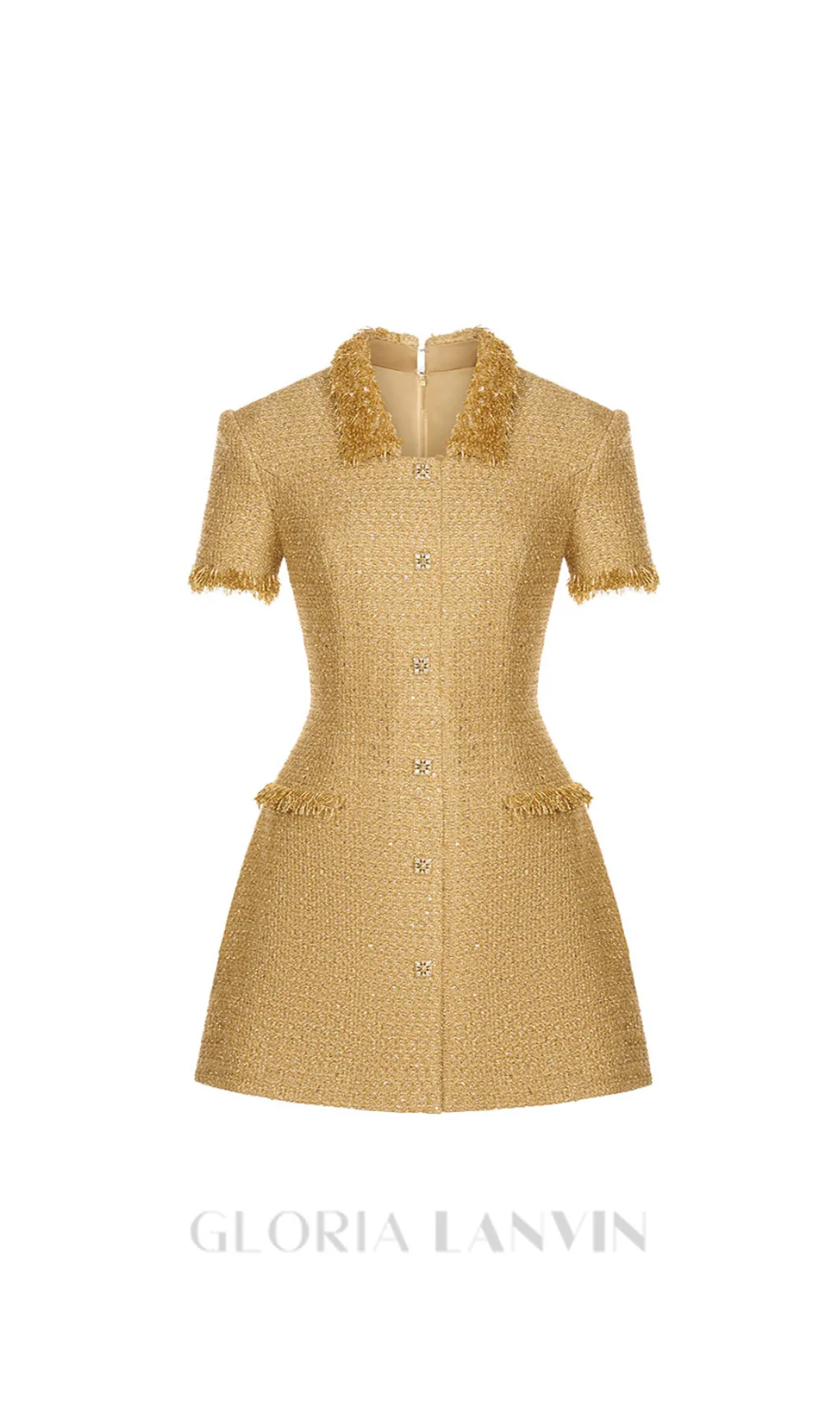 gold embellished mini dress Gloria Lanvin