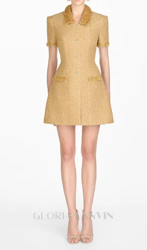 gold embellished mini dress Gloria Lanvin