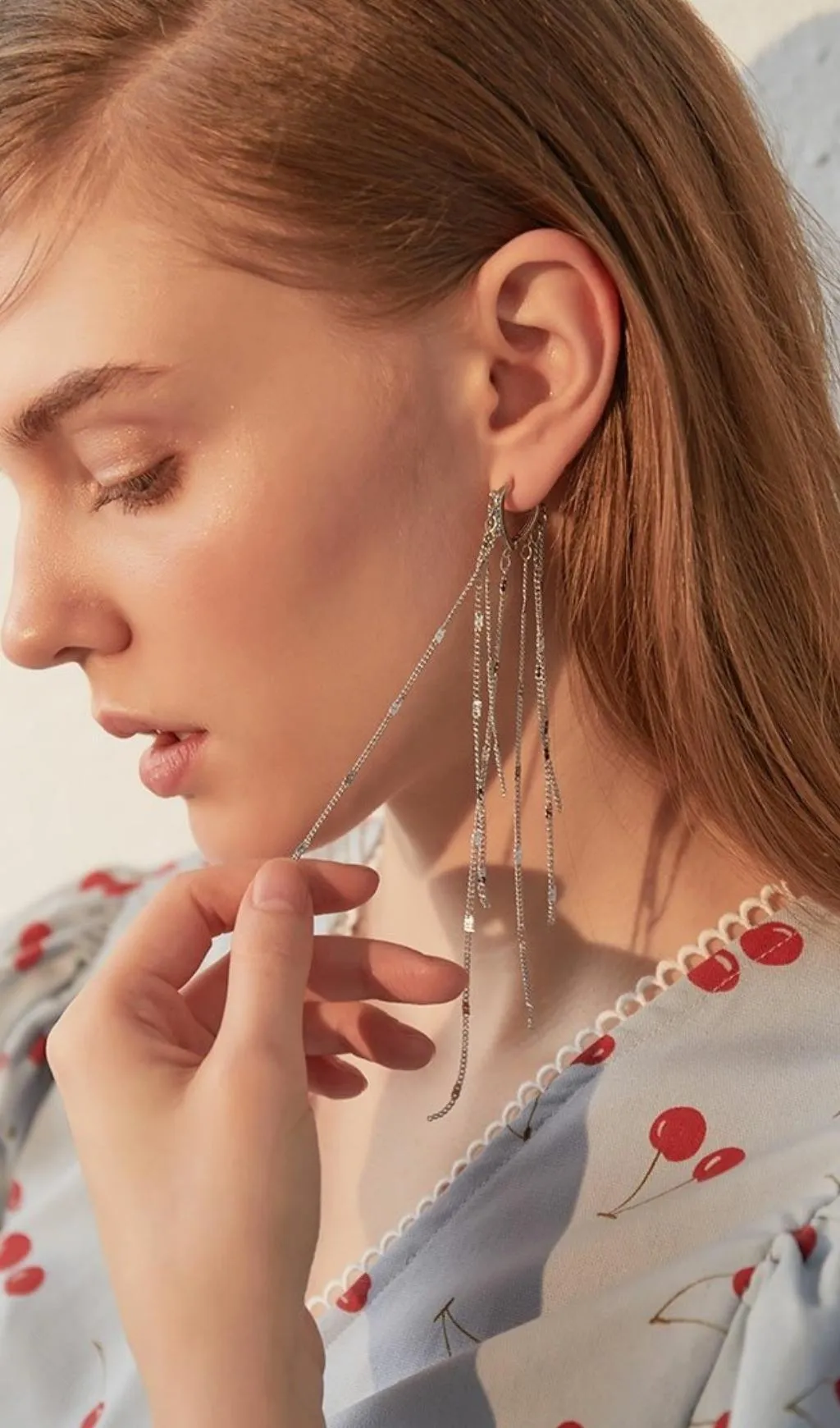 Gold heart-shaped tassel earrings Gloria Lanvin