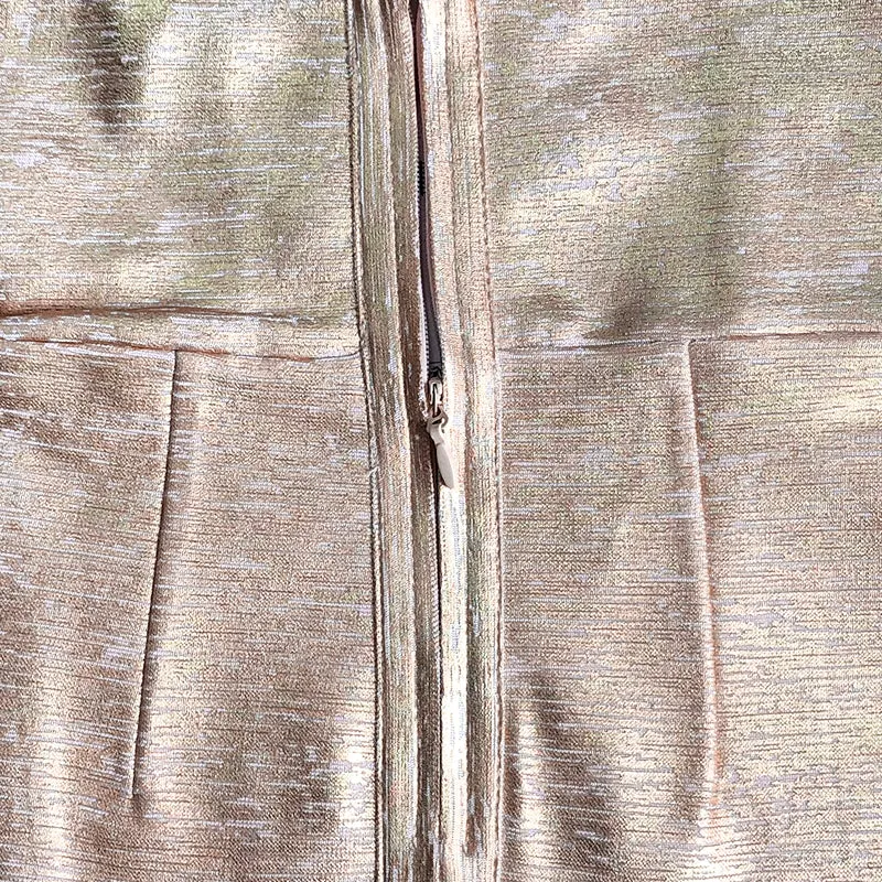 GOLD SLIT BACKLESS SLIP MAXI DRESS Gloria Lanvin