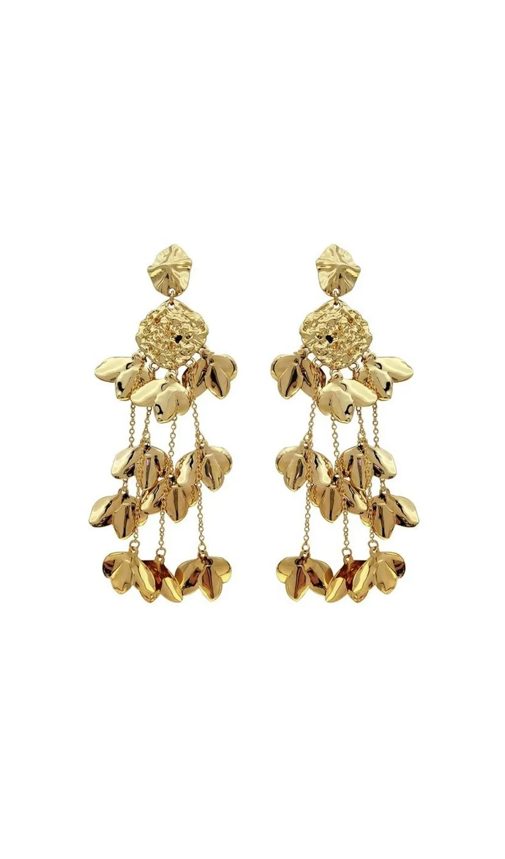 gold  tassel leaf earrings Gloria Lanvin