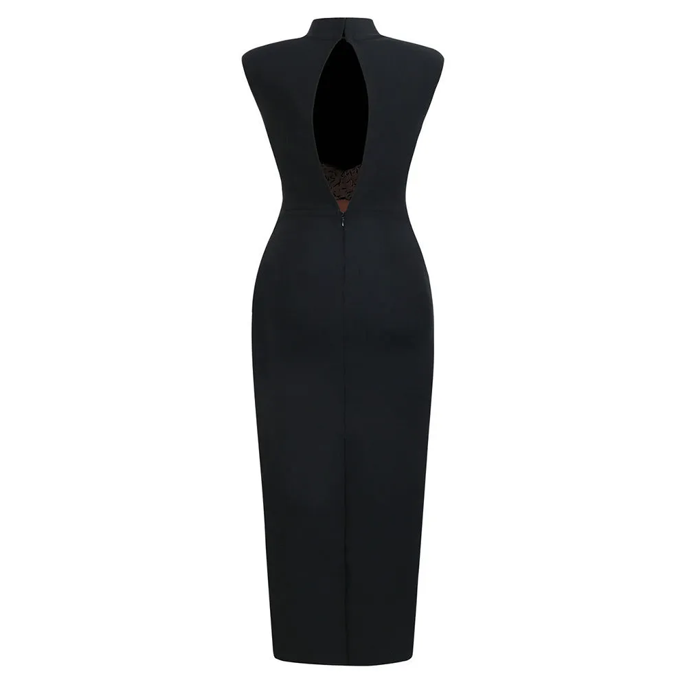 Gold X Beads Embellished Black maxi Dress Gloria Lanvin