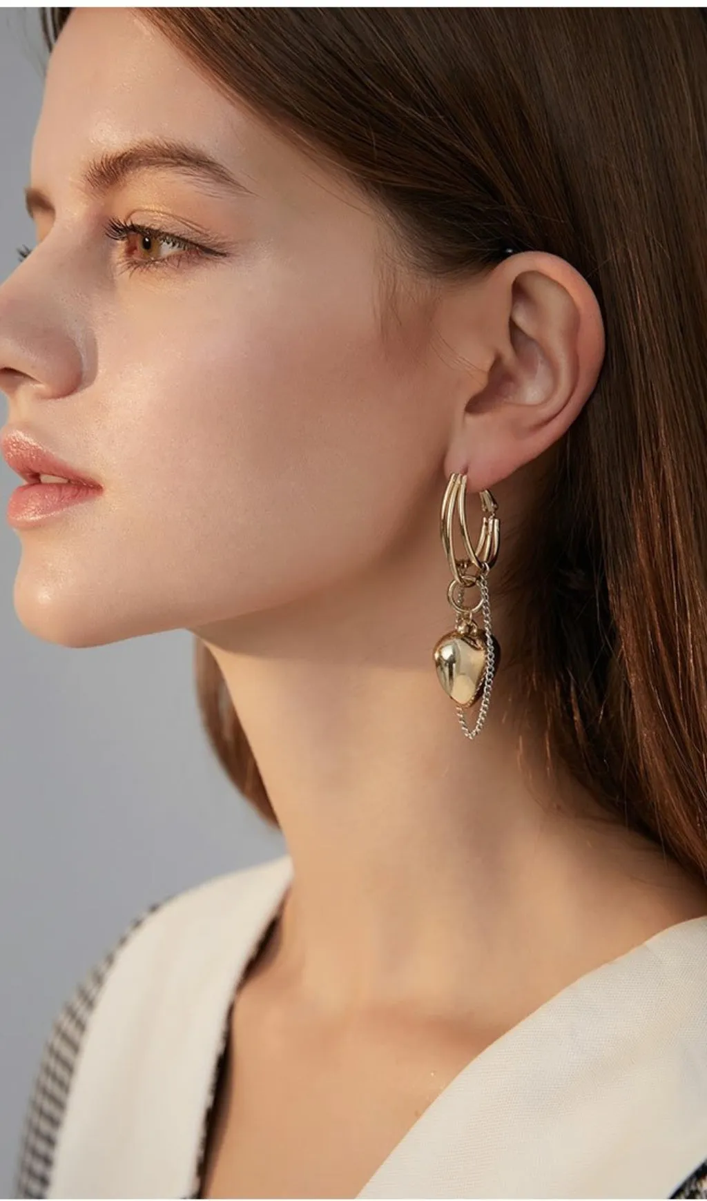GOLDEN LOVE ALLOY EARRINGS Gloria Lanvin