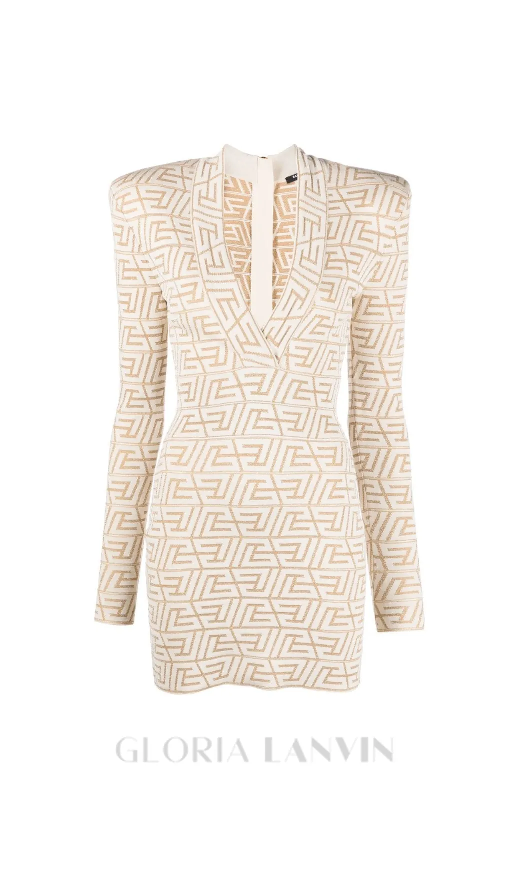 GRACE APRICOT MONOGRAM-JACQUARD MINI DRESS Gloria Lanvin