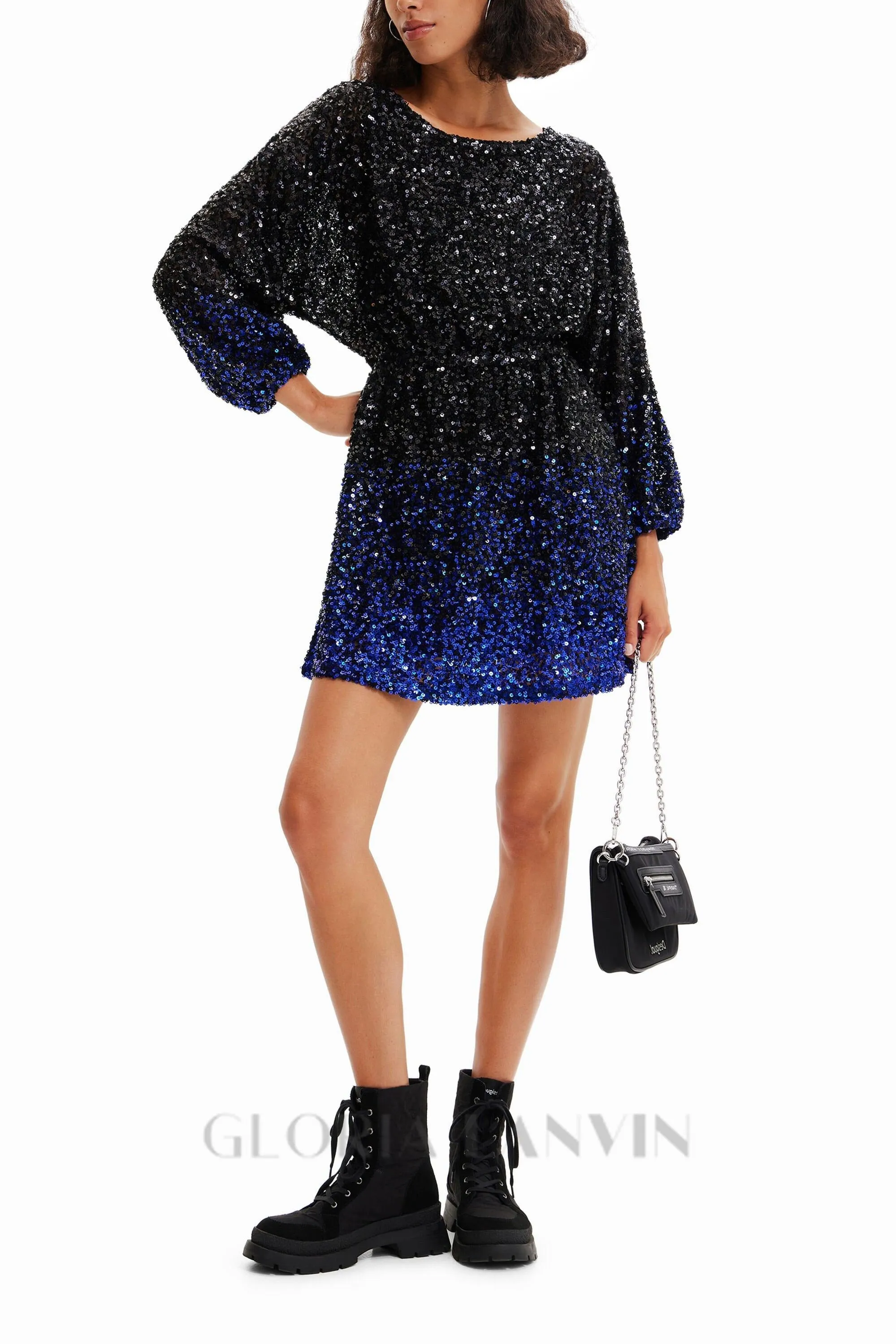 gradient sequin mini dress Gloria Lanvin