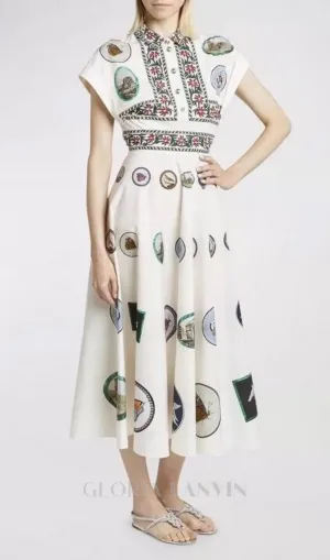 GRAPHIC PRINT COTTON MIDI DRESS Gloria Lanvin