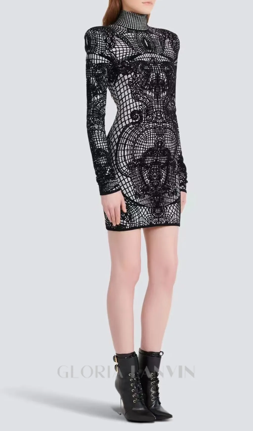 graphic-print fitted mini dress Gloria Lanvin