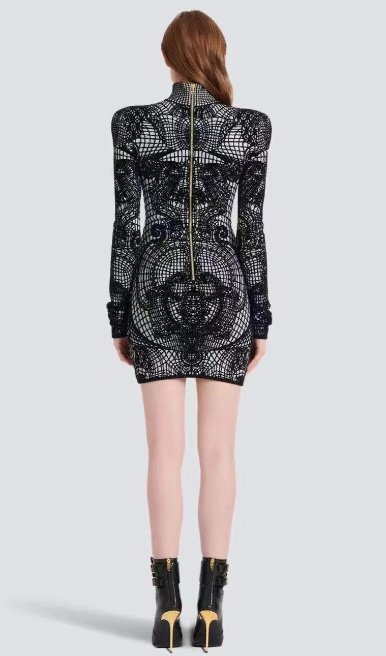 graphic-print fitted mini dress Gloria Lanvin