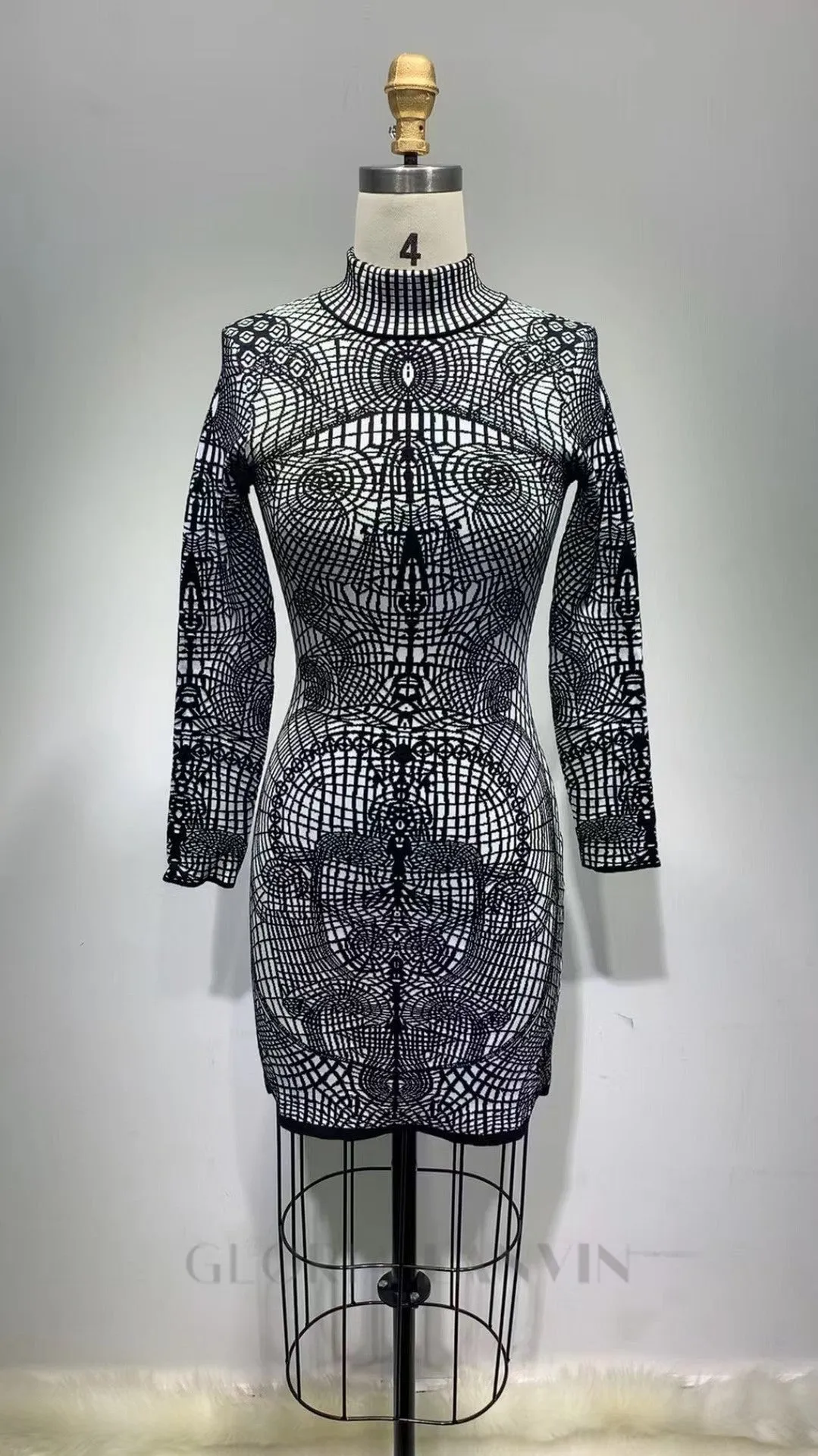 graphic-print fitted mini dress Gloria Lanvin