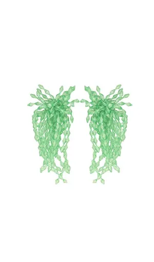 Green Acryl Tassel earrings Gloria Lanvin
