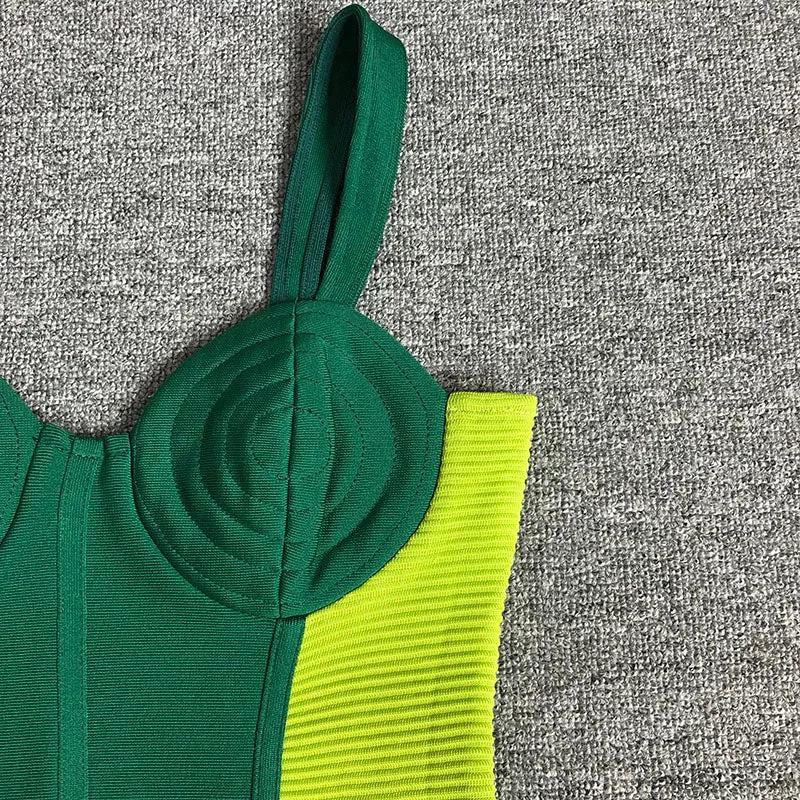 GREEN BANDAGE SLIP MIDI DRESS Gloria Lanvin