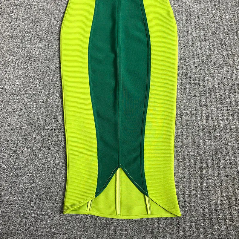 GREEN BANDAGE SLIP MIDI DRESS Gloria Lanvin