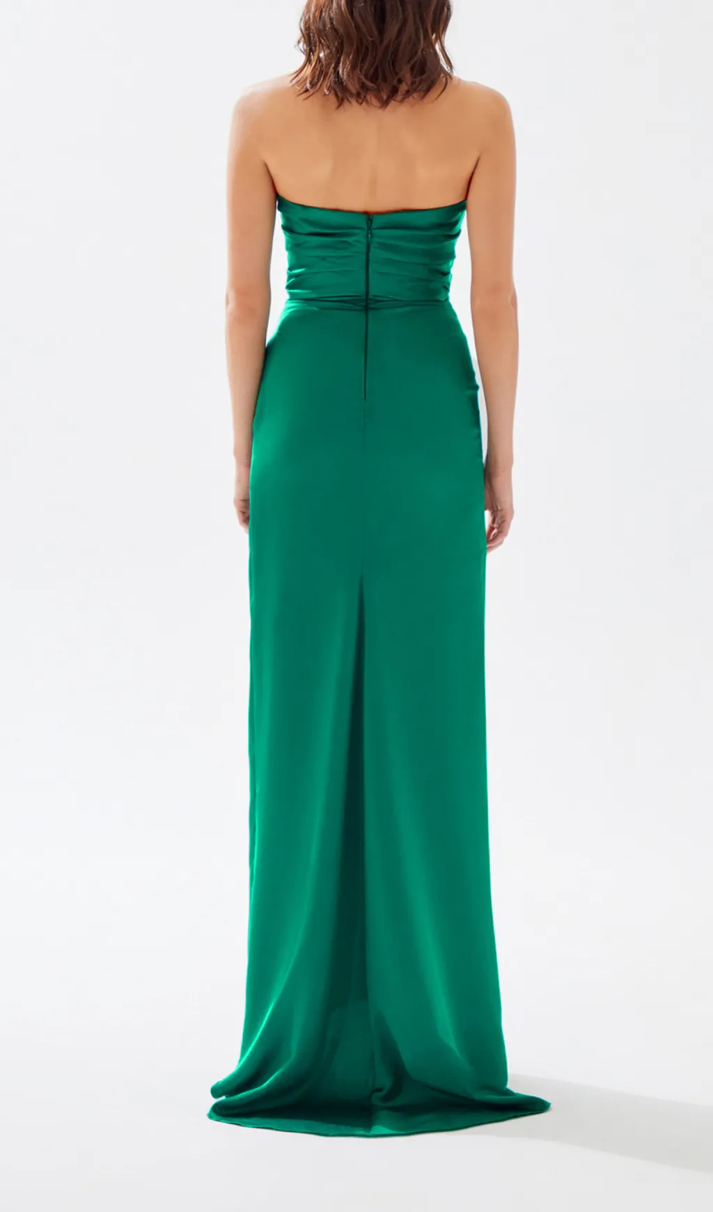 GREEN DRAPED WRAP TUBE TOP MAXI DRESS Gloria Lanvin