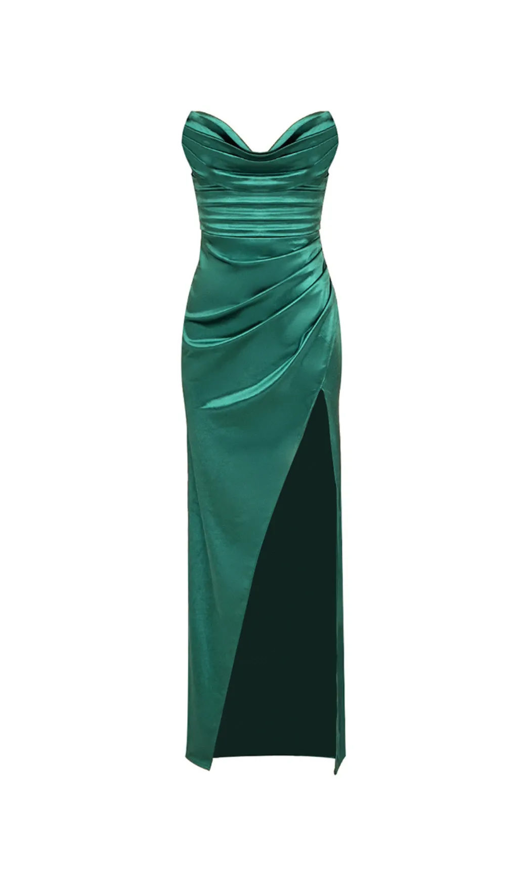 GREEN DRAPED WRAP TUBE TOP MAXI DRESS Gloria Lanvin