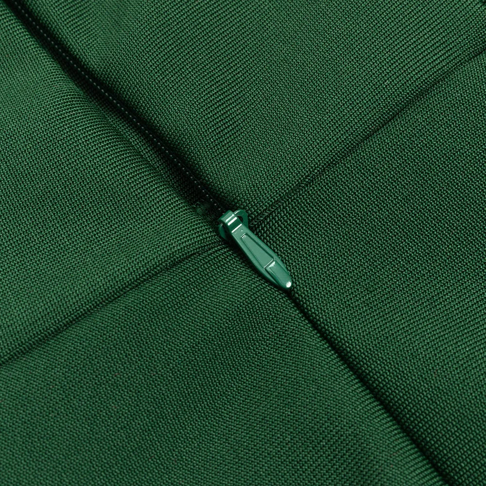 GREEN LONG SLEEVE RUCHED MIDI DRESS Gloria Lanvin