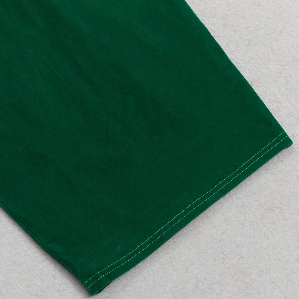 GREEN SPLIT BACK BODYCON MIDI DRESS Gloria Lanvin