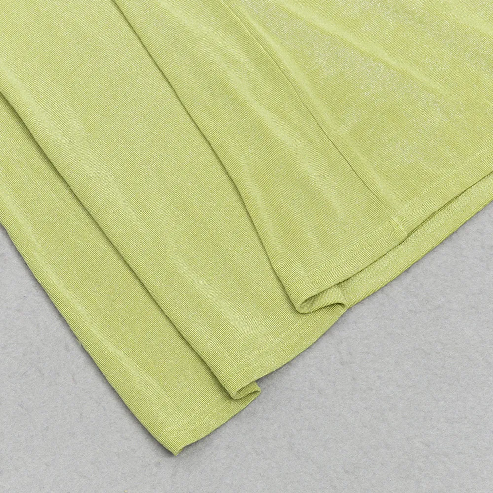 GREEN TRUMPET SLEEVE BODYCON MAXI DRESS Gloria Lanvin