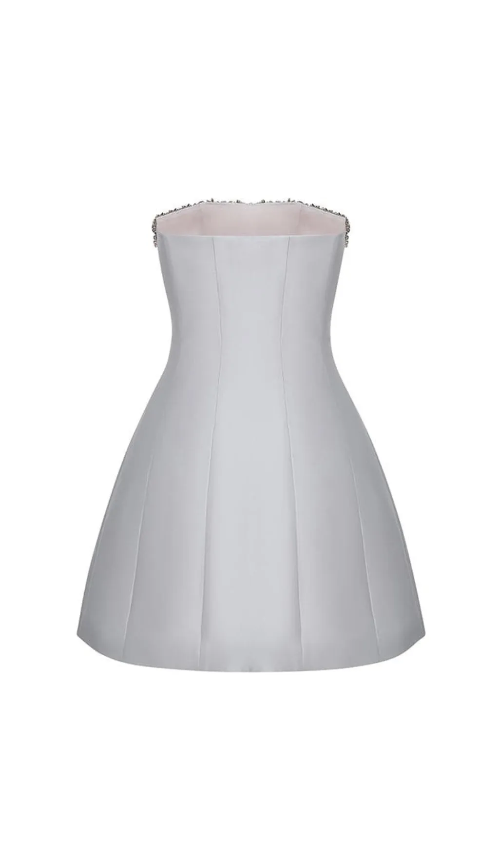GREY CRYSTAL-EMBELLISHED STRAPLESS MINI DRESS Gloria Lanvin