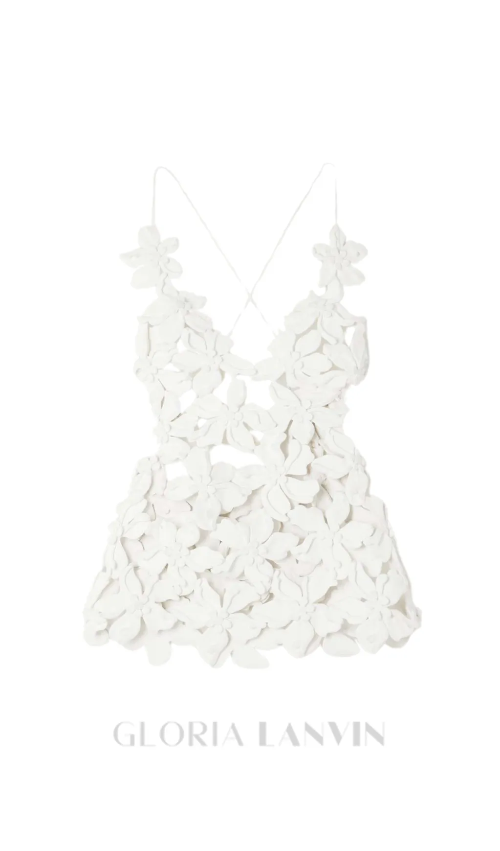 GRISELDA CUTOUT APPLIQUD COTTON TOP IN WHITE Gloria Lanvin