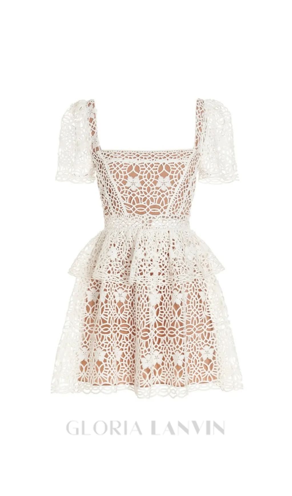 GUIPURE LACE LAYERED MINI DRESS Gloria Lanvin