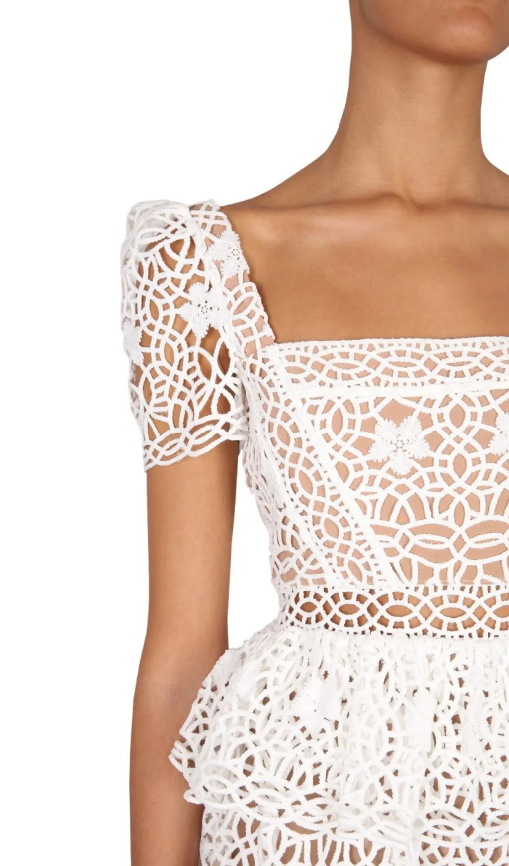 GUIPURE LACE LAYERED MINI DRESS Gloria Lanvin