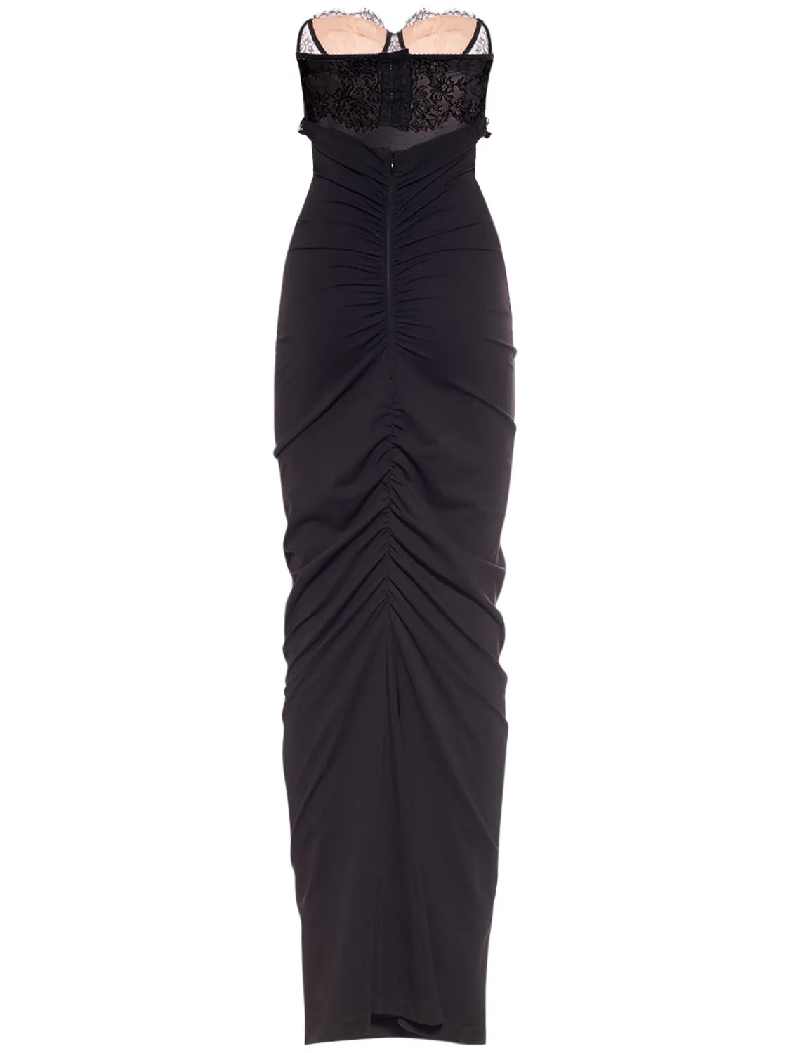 GWENDOLYN STRETCH JERSEY STRAPLESS MAXI DRESS IN BLACK Gloria Lanvin