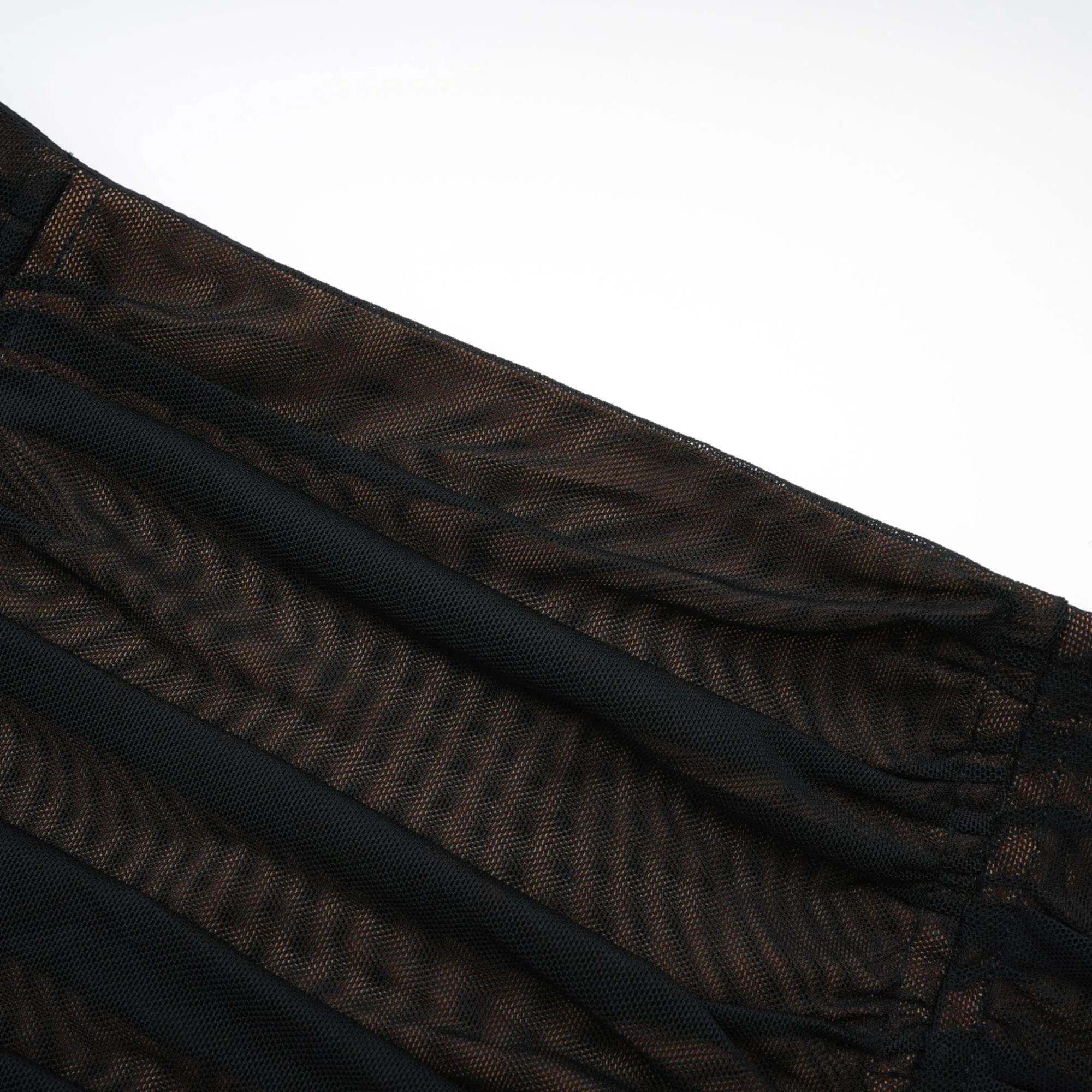 Gwenonwy black ruched mesh top & skirt matching set Gloria Lanvin