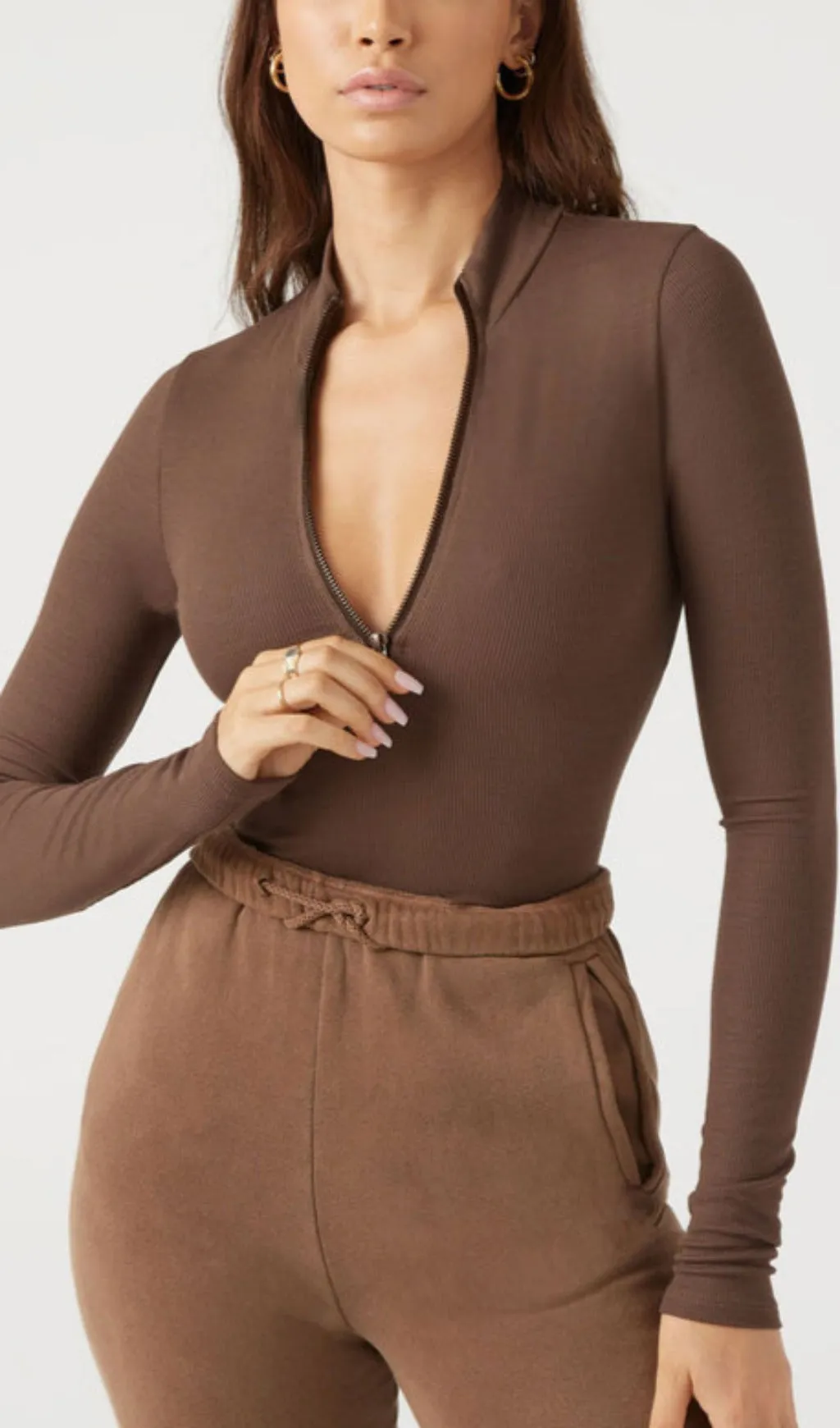 HALF ZIP MOCK NECK TOP Gloria Lanvin