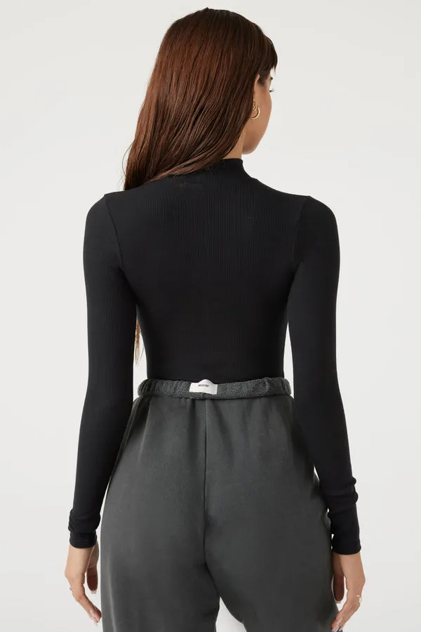 HALF ZIP MOCK NECK TOP Gloria Lanvin