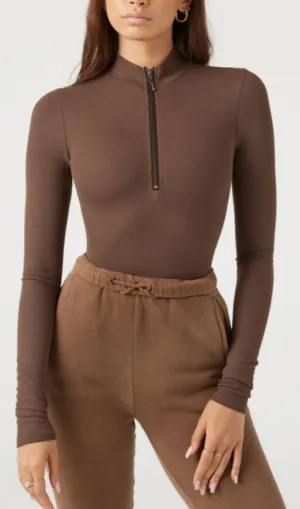 HALF ZIP MOCK NECK TOP Gloria Lanvin