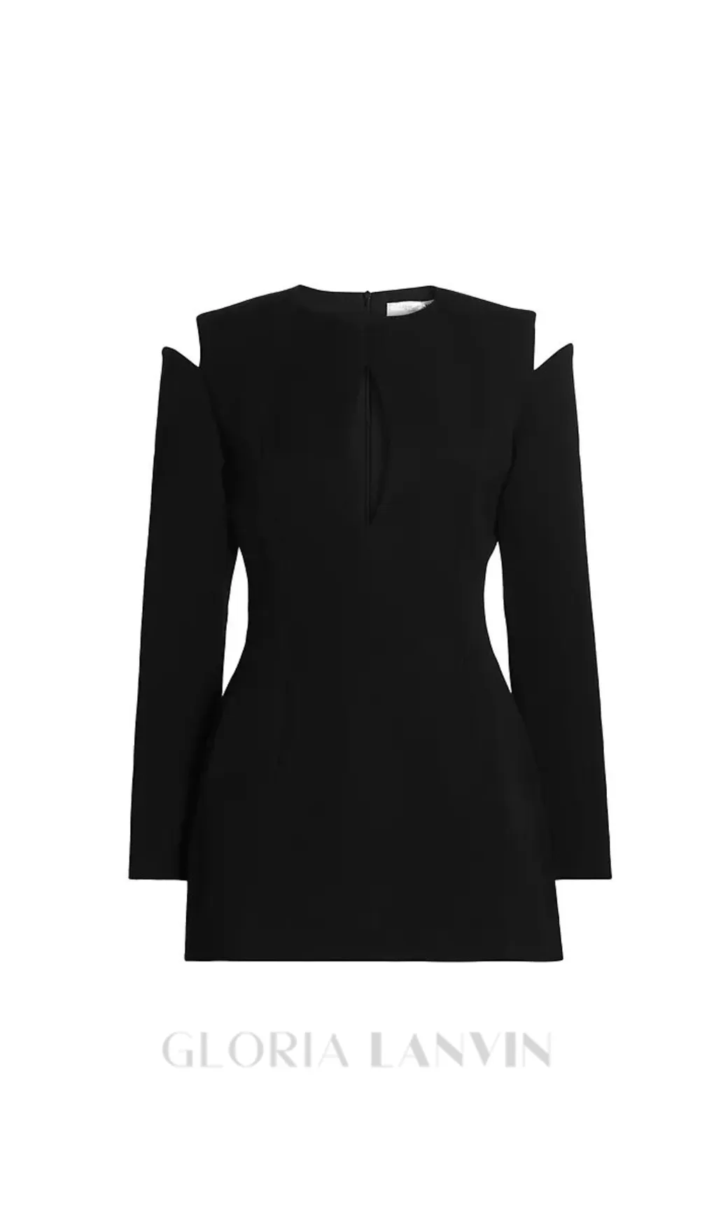 Halston Cut-Out Cold-Shoulder Mini dress in black Gloria Lanvin