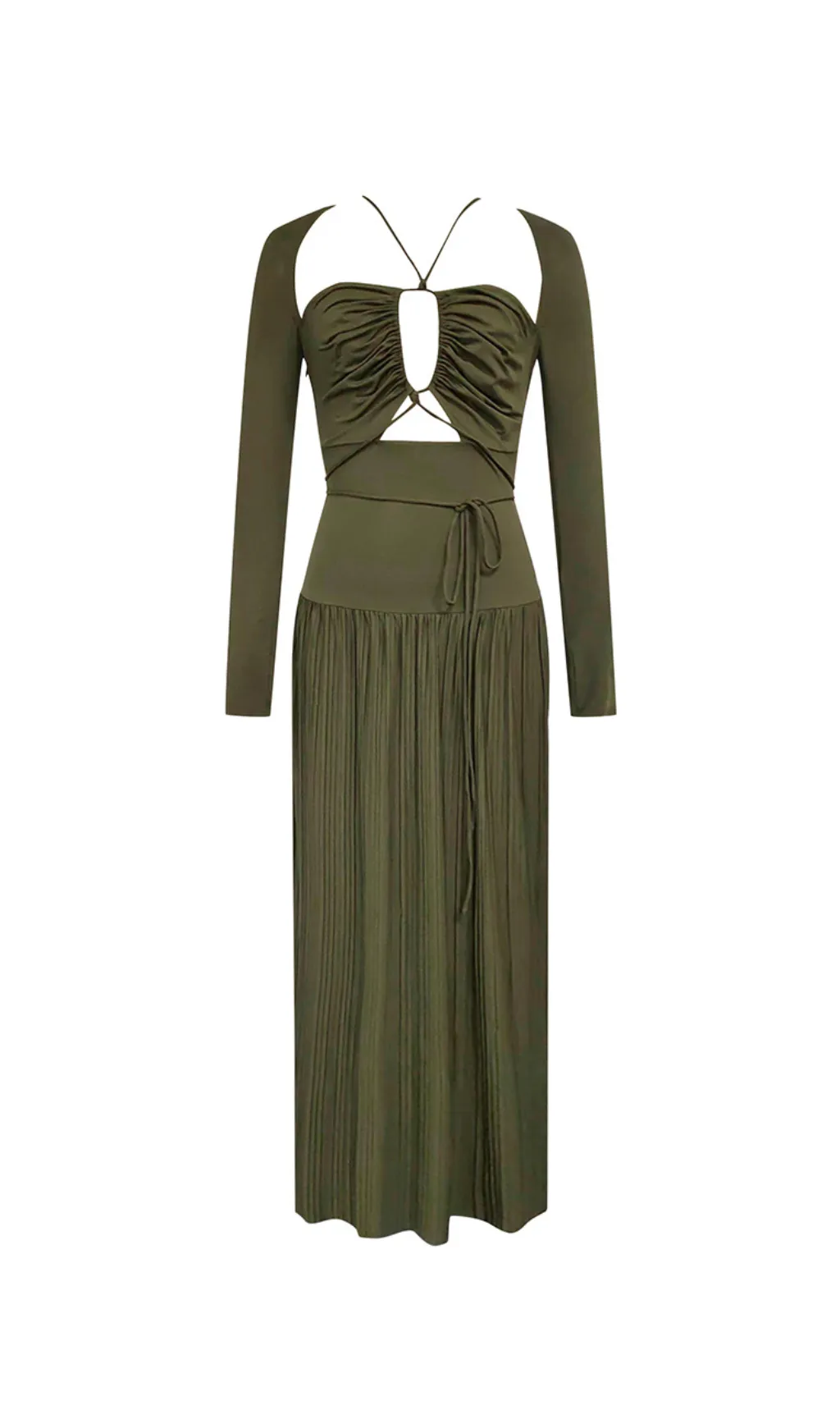 HALTER CUT OUT RUCHED MAXI DRESS Gloria Lanvin