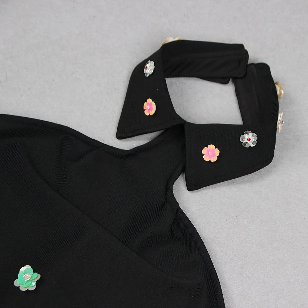 HALTER EMBELLISHED FLOWERS MINI DRESS Gloria Lanvin