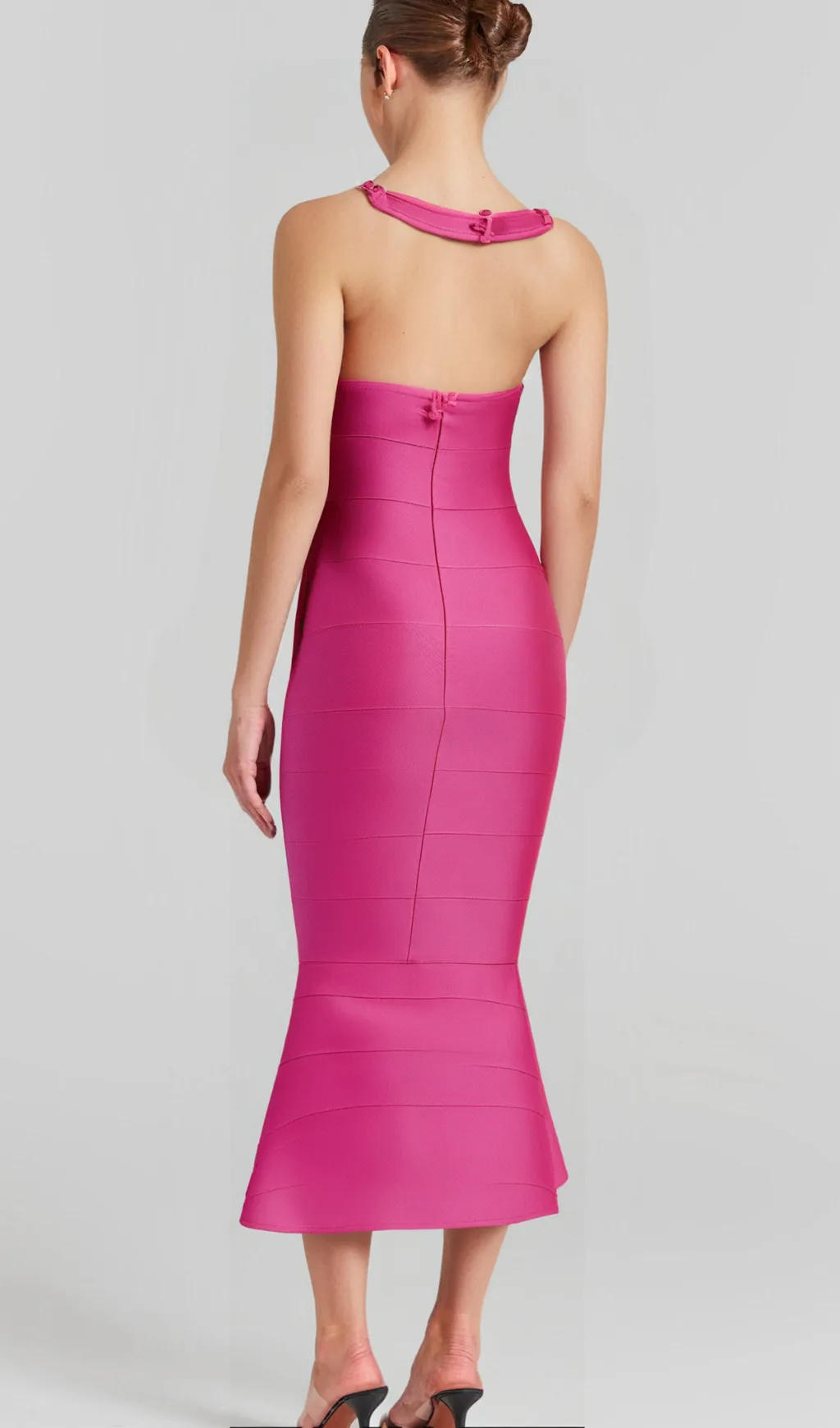 HALTER MAXI BANDAGE FISHTAIL DRESS IN PINK Gloria Lanvin