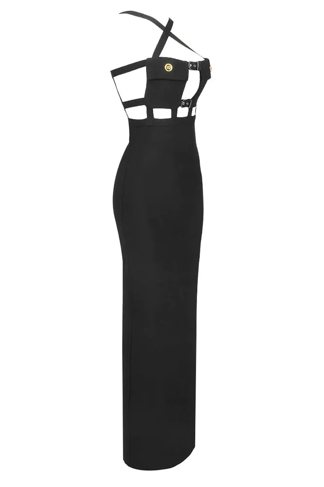 HALTER POCKET BANDAGE MAXI DRESS Gloria Lanvin